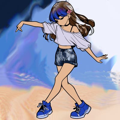 realistic girl danceing