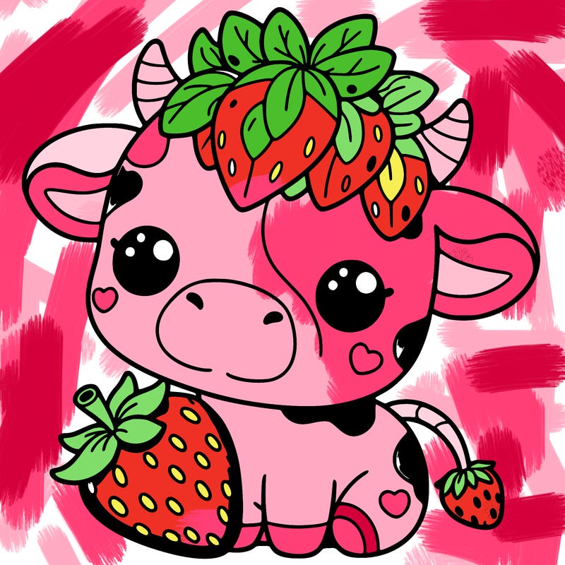 cute strawberry cow