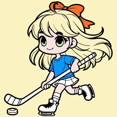 girl with hockey stick