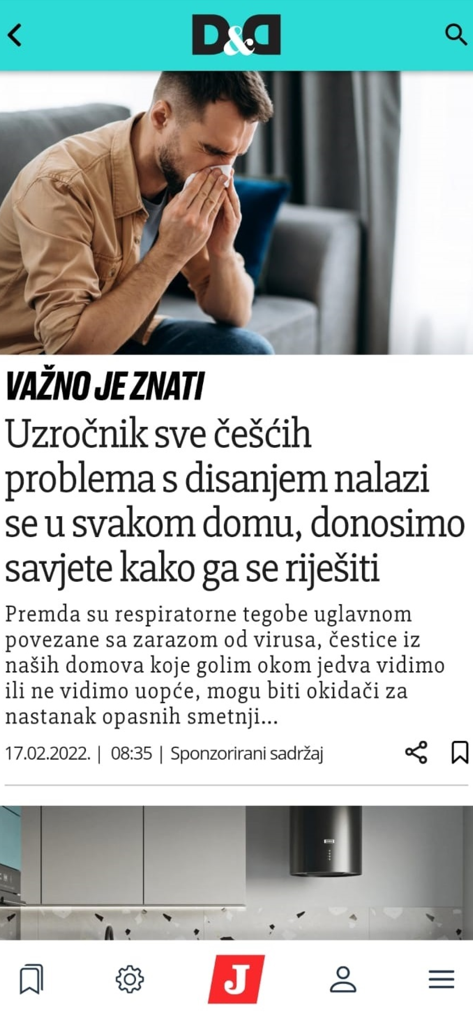 Screenshot of a health and lifestyle news article in the Jutarnji list mobile app