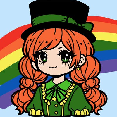 a girl with a top hat