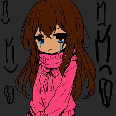 a depressed girl anime