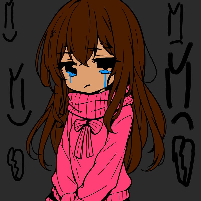 a depressed girl anime