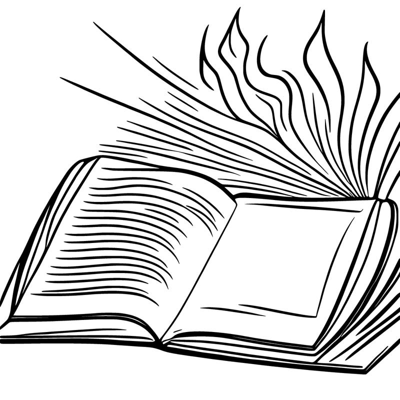 a magical book with a golden story exploding out of it