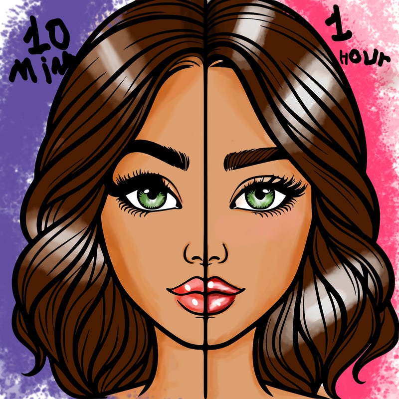 realistic girl split half