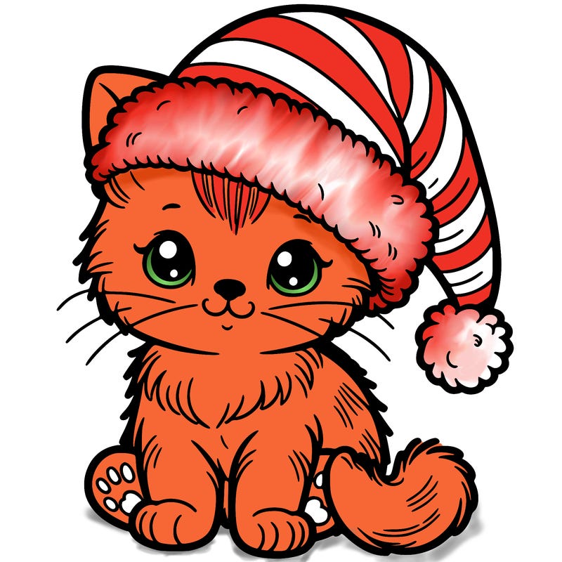 kitten in a santa hat