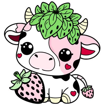 cute strawberry cow