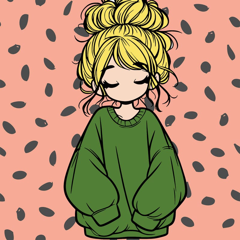 girl with baggy sweatshirt and messy bun