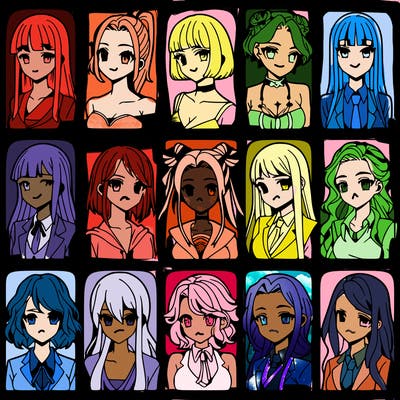 girls that look diffrent anime