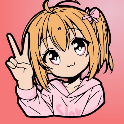 anime girl peace sign