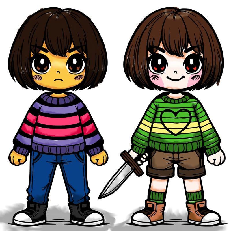 frisk and chara undertale