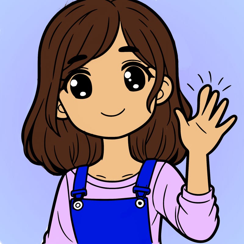 a girl with her hand waving