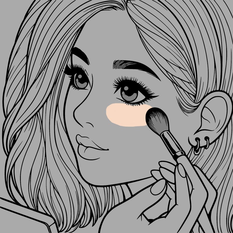 a realistic girl doing her makeup