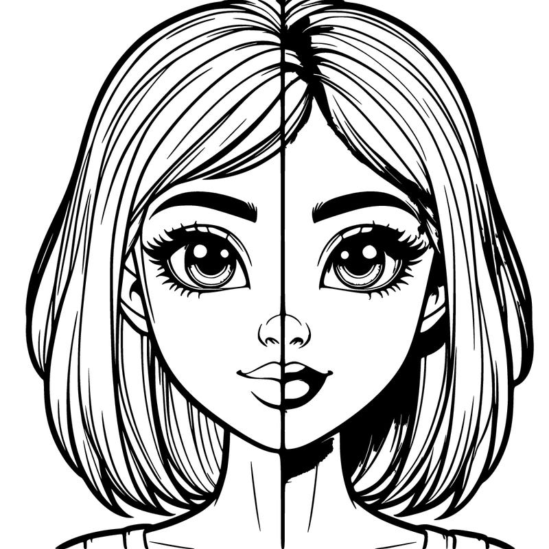 realistic girl in half