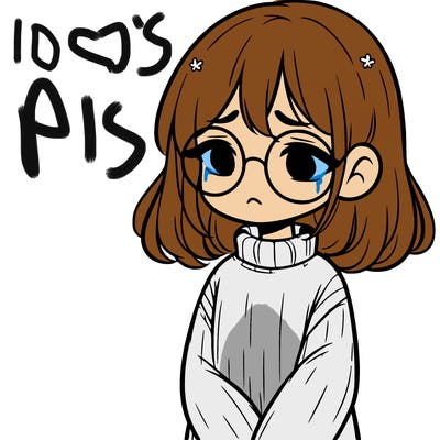 sad girl with glasses in a sweater