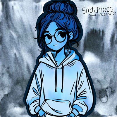 teen girl with a messy bun and glasses wearing a loose hoodie and jeans