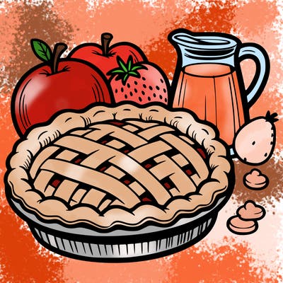 a pie of food