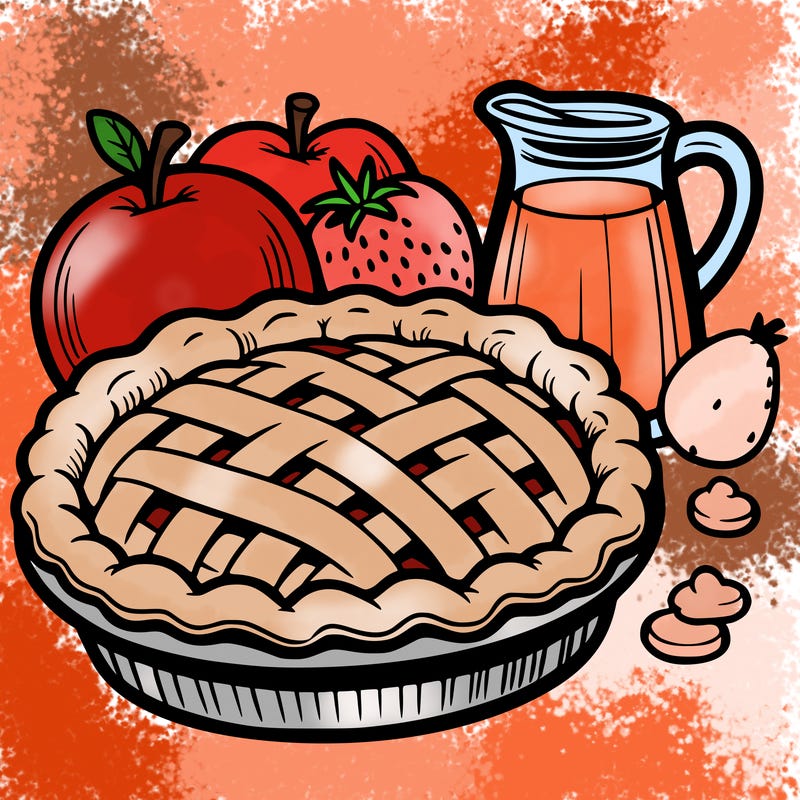 a pie of food