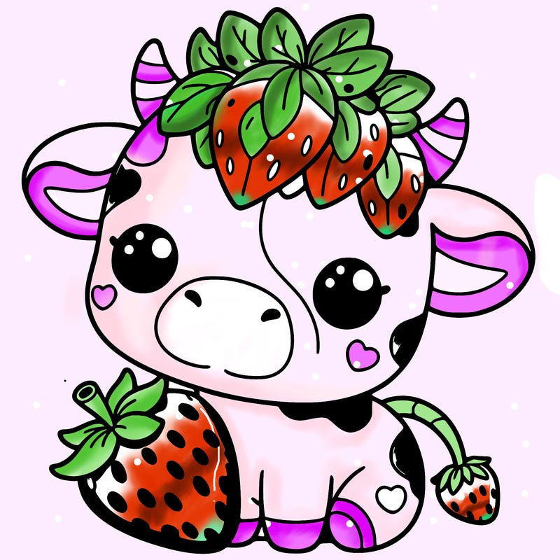 cute strawberry cow