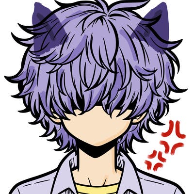 manga boy fluffy hair covering his eyes