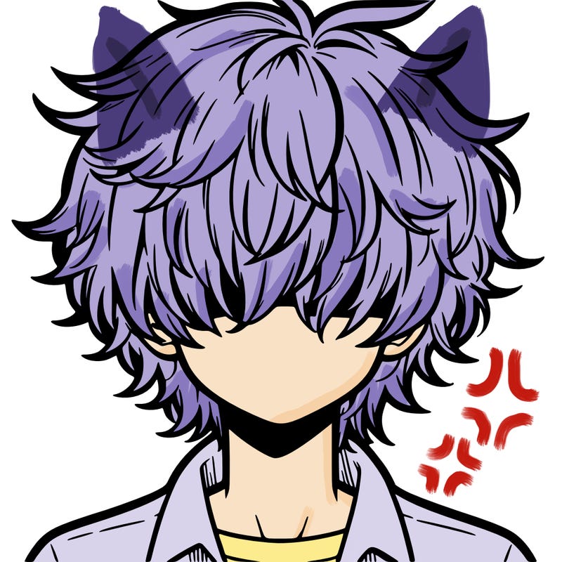 manga boy fluffy hair covering his eyes