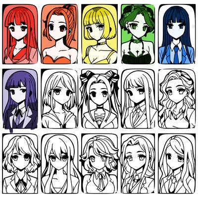 girls that look diffrent anime