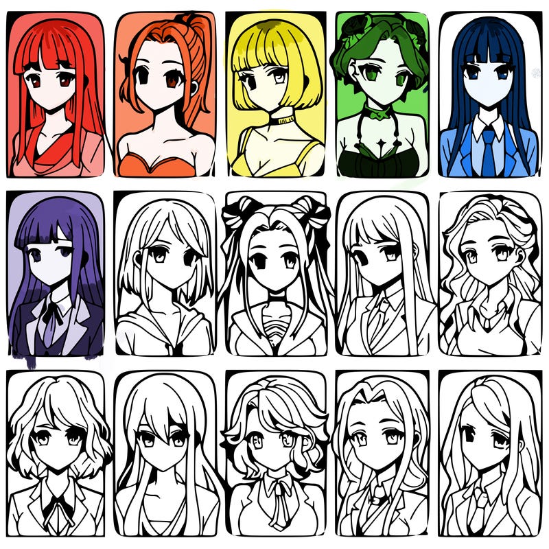 girls that look diffrent anime