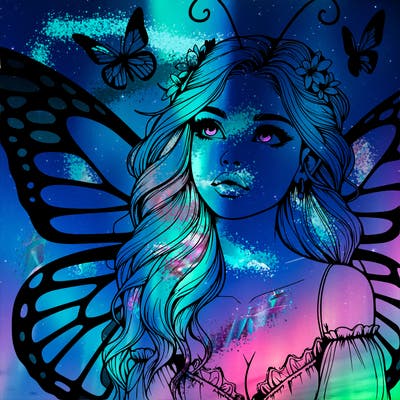 butterfly fairy realistic girl