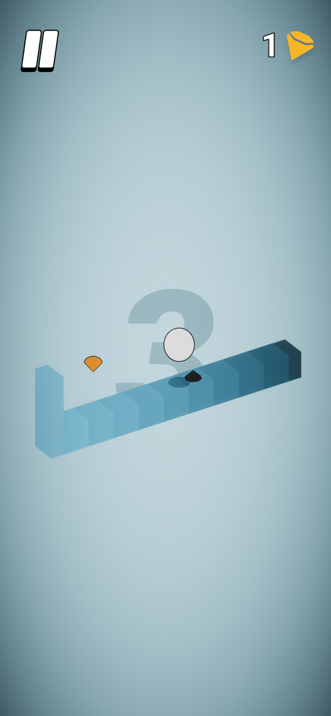 Spike: Stay calm, dodge sharp! - Minimalist gameplay of Spike showing a white ball character dodging sharp traps on a blue platform