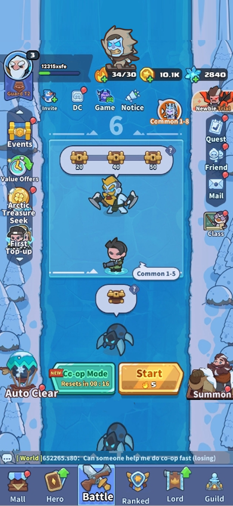 Penguin GO! - Collab - Penguin GO mobile game battle interface showing character levels and stage progress