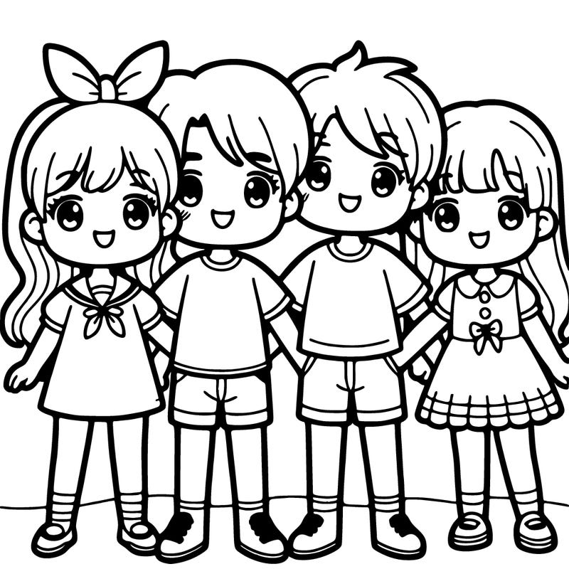 two girl and two boys