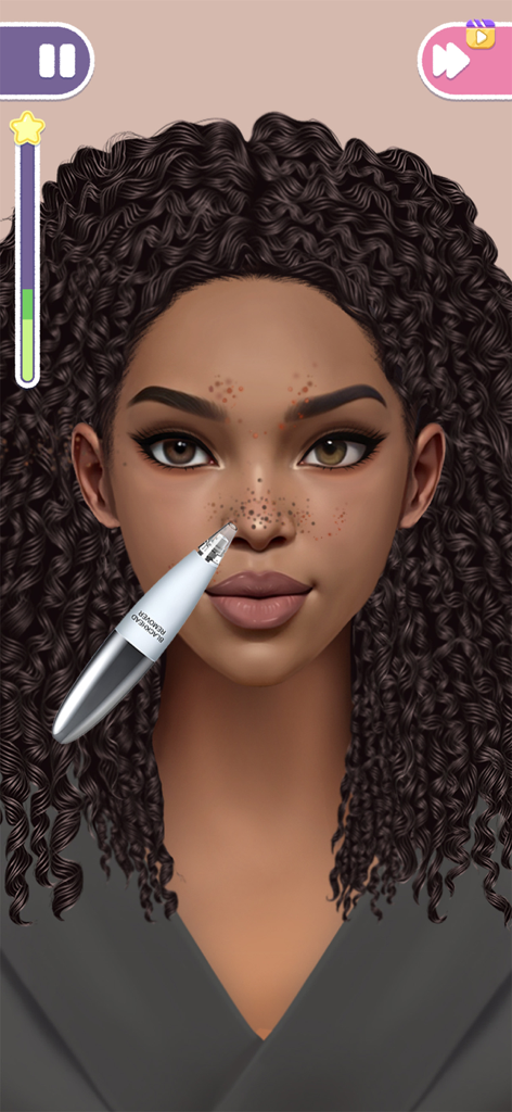 Blackhead removal mini game in Skincare Time Makeover ASMR