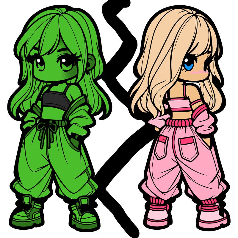 girl in crop top and baggy pants