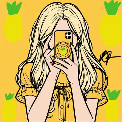 a realistic girl holding her phone taking pictures