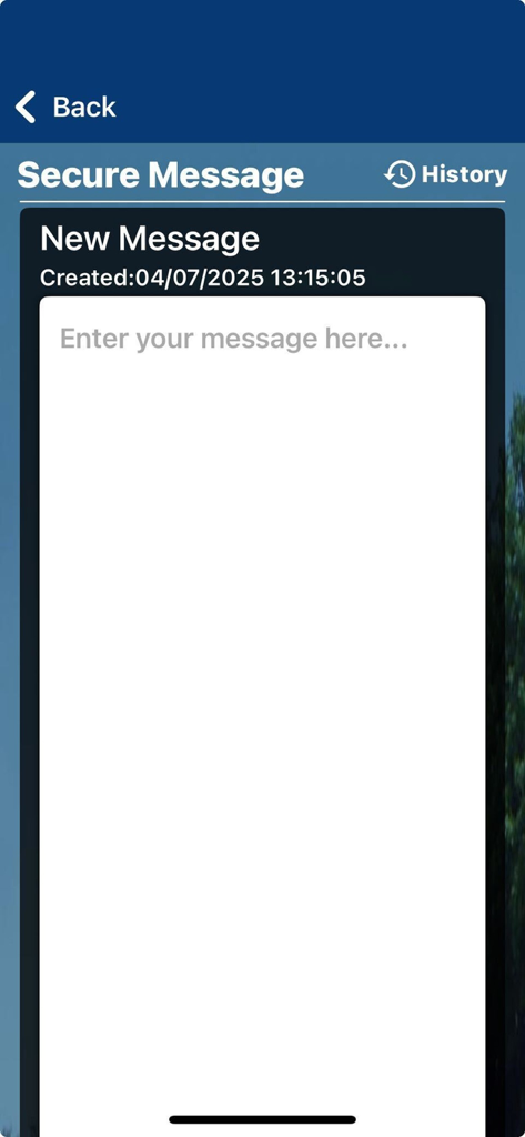 Heritage Intl. Bank Ltd - Secure message interface in the Heritage International Bank mobile app