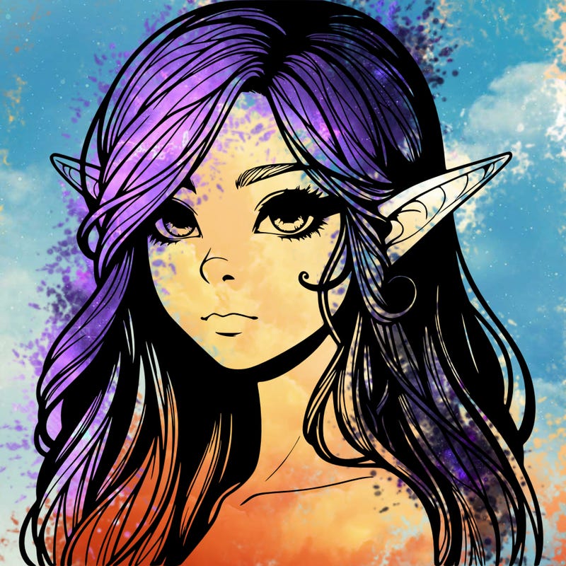 elf girl realistic dark fantasy