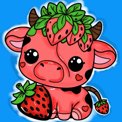 cute strawberry cow