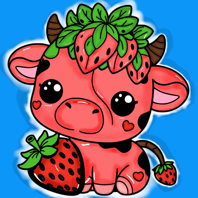 cute strawberry cow