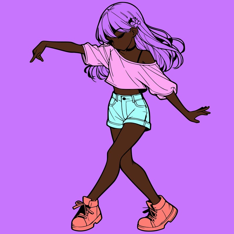 realistic girl danceing