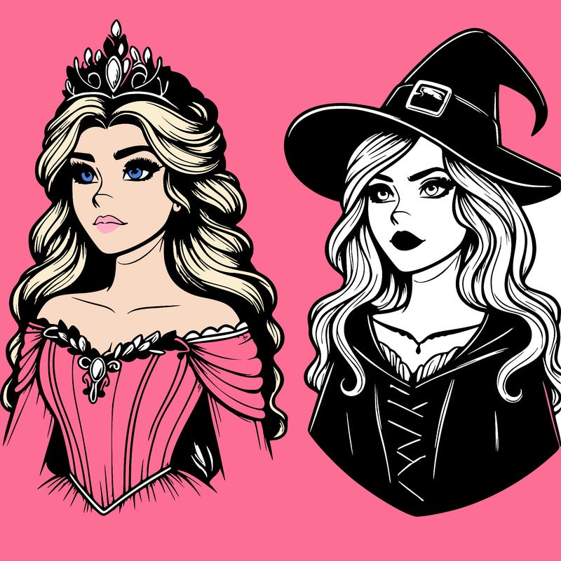 princess and witch realistic