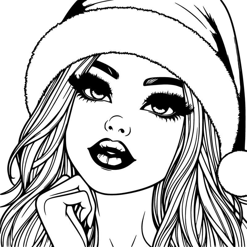 realistic christmas girl with lips