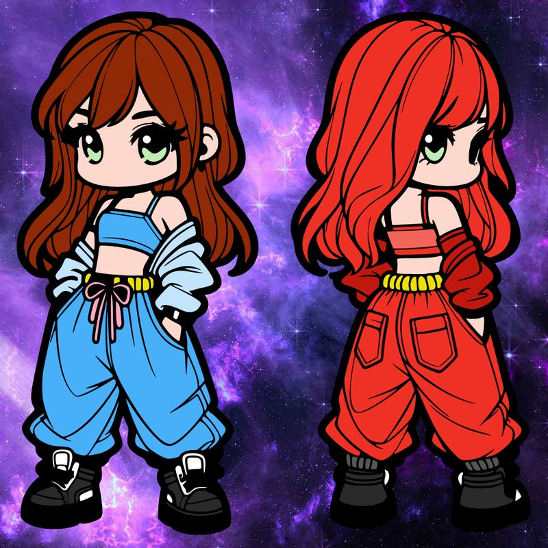 girl in crop top and baggy pants