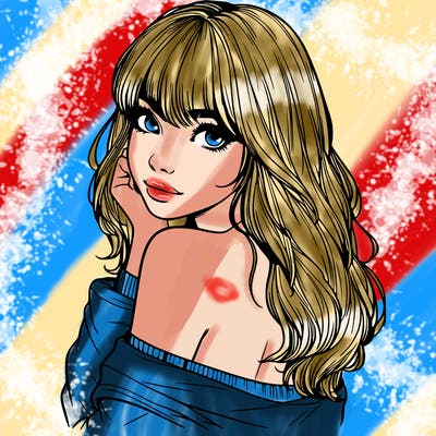 realistic girl with bangs looking over her shoulder