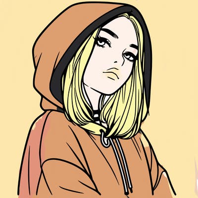 a realistic girl in a hoodie