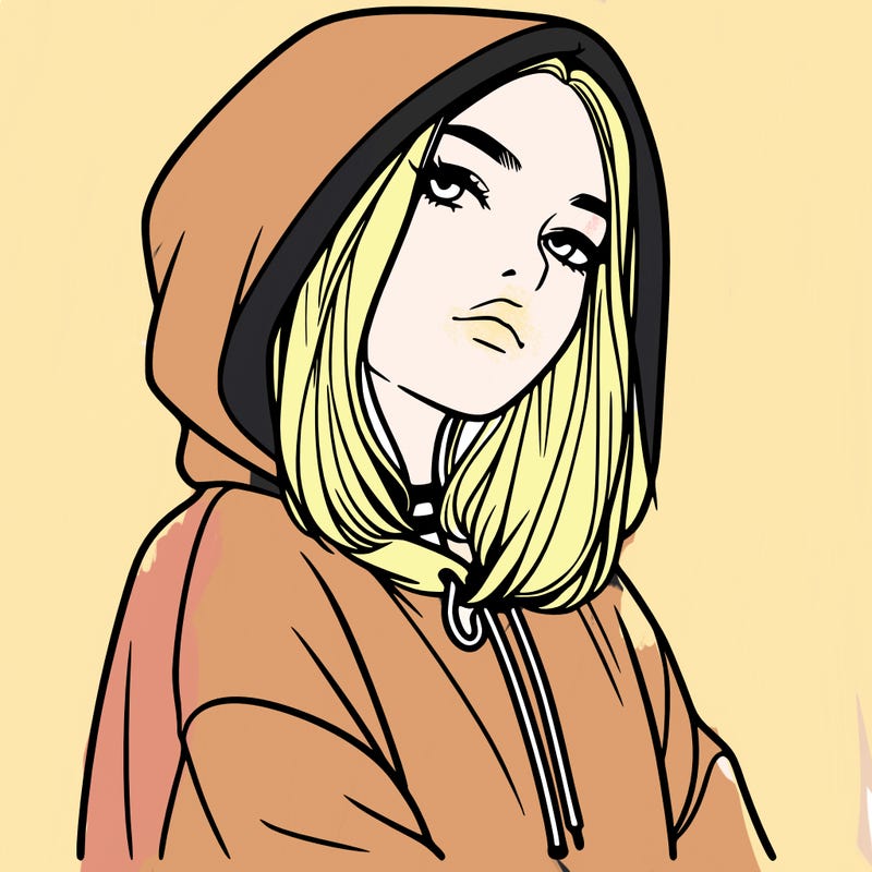 a realistic girl in a hoodie