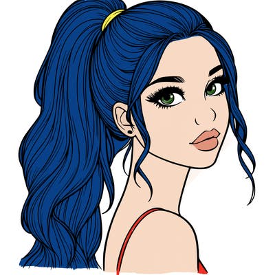 realistic pretty girl with high pony tail