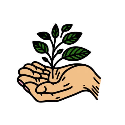 hand with plant