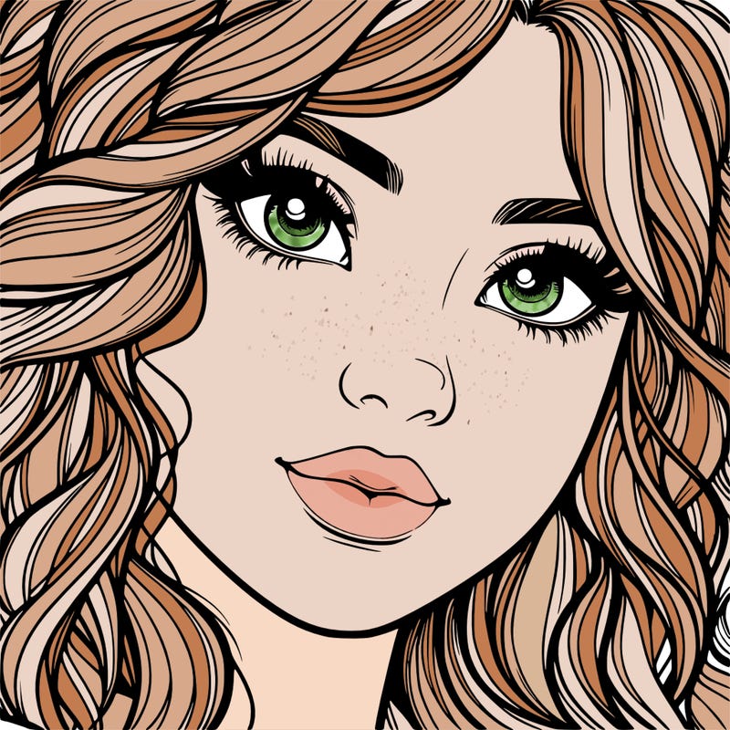 beautiful realistic girl close up to the camera with wavy hair,