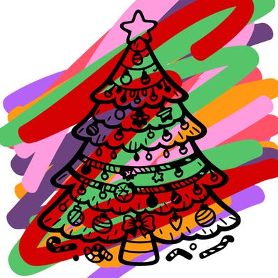 christmas tree with lots of details