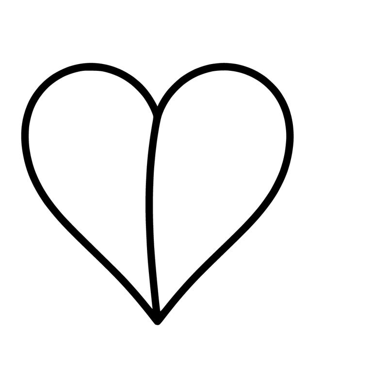 line in the middle of a heart